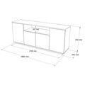 Consola, Locelso, FR15-AA, 180x75x44 cm, PAL, Pin Atlantic / Antracit