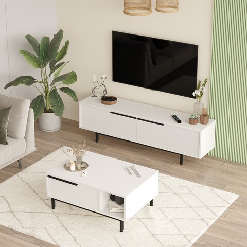 Set mobilier living, Locelso, ON19-W, PAL, Alb