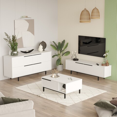 Set mobilier living, Locelso, ON20-W, PAL, Alb