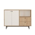 Dulap multifunctional, Locelso, RE2-SW, 120x85x35 cm, PAL, Stejar / Alb
