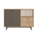 Dulap multifunctional, Locelso, RE2-SA, 120x85x35 cm, PAL, Stejar / Antracit