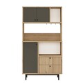 Dulap multifunctional, Locelso, RE3-SA, 88x161 cm, PAL, Stejar / Antracit