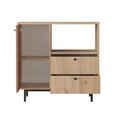 Dulap multifunctional, Locelso, RE1-SK, 88x85x35 cm, PAL, Stejar / Tigla Roșu