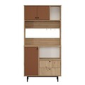 Dulap multifunctional, Locelso, RE4-SK, 88x180x35 cm, PAL, Stejar / Tigla Roșu