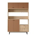 Dulap multifunctional, Locelso, RE5-SK, 120x180x35 cm, PAL, Stejar / Tigla Roșu
