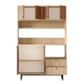 Dulap multifunctional, Locelso, RE5-SK, 120x180x35 cm, PAL, Stejar / Tigla Roșu