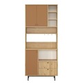 Dulap multifunctional, Locelso, RE6-SK, 88x205x35 cm, PAL, Stejar / Tigla Roșu