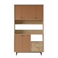 Dulap multifunctional, Locelso, RE7-SK, 120x205x35 cm, PAL, Stejar / Tigla Roșu