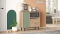 Dulap multifunctional, Locelso, RE1-SY, 88x85x35 cm, PAL, Stejar / Verde