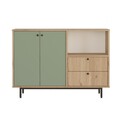 Dulap multifunctional, Locelso, RE2-SY, 120x85x35 cm, PAL, Stejar / Verde