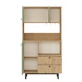 Dulap multifunctional, Locelso, RE3-SY, 88x161 cm, PAL, Stejar / Verde