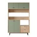 Dulap multifunctional, Locelso, RE5-SY, 120x180x35 cm, PAL, Stejar / Verde