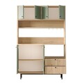 Dulap multifunctional, Locelso, RE5-SY, 120x180x35 cm, PAL, Stejar / Verde