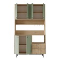 Dulap multifunctional, Locelso, RE7-SY, 120x205x35 cm, PAL, Stejar / Verde