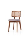 Scaun, Nmobb, Punto, 43x80x46 cm, Lemn de fag, Stejar / Gri deschis