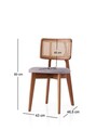Scaun, Nmobb, Punto, 43x80x46 cm, Lemn de fag, Stejar / Gri deschis