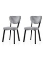 Set scaune 2 piese, Nmobb, Beta, Cadru: 100% FIER, Negru / Albastru glacial