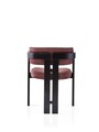 Scaun, Nmobb, Cozy, 57x76x44 cm, Lemn de fag, Negru/Rosu