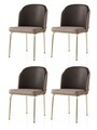 Set scaune 4 piese, Nmobb, Dore, Cadru: 100% FIER, Auriu / Maro