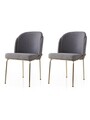 Set scaune 2 piese, Nmobb, Dore, Cadru: 100% FIER, Aur / Antracit
