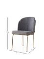 Set scaune 2 piese, Nmobb, Dore, Cadru: 100% FIER, Aur / Antracit