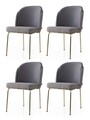 Set scaune 4 piese, Nmobb, Dore, Cadru: 100% FIER, Aur / Antracit