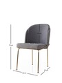 Set scaune 4 piese, Nmobb, Dore, Cadru: 100% FIER, Aur / Antracit