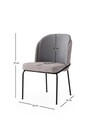Set scaune 4 piese, Nmobb, Dore, Cadru: 100% FIER, Aur / Gri