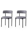 Set scaune 2 piese, Nmobb, Gını, Cadru: 100% FIER, Negru / Gri închis