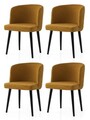 Set scaune 4 piese, Nmobb, Soft, Cadru: 100% FIER, Galben închis
