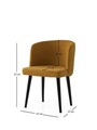 Set scaune 4 piese, Nmobb, Soft, Cadru: 100% FIER, Galben închis