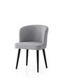 Set scaune 4 piese, Nmobb, Soft, Cadru: 100% FIER, Negru / Gri deschis
