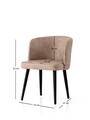 Set scaune 2 piese, Nmobb, Zen, Cadru: 100% FIER, Negru/Bej