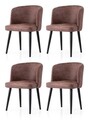 Set scaune 4 piese, Nmobb, Zen, Cadru: 100% FIER, Negru/Maro