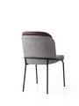 Set scaune 4 piese, Nmobb, Dore, Cadru: 100% FIER, Gri / Burgundiu