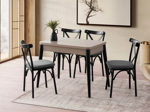 Masa extensibila, Nmobb, Dolunay, 100x75x60 cm, PAL, Mocha