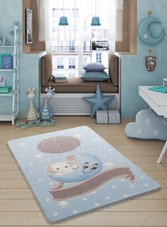 100x150 cm, Multicolor, Moonlight - Light Blue