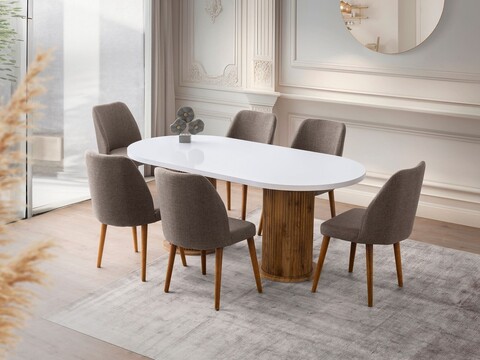 Masa, Nmobb, Milas, 180x77x90 cm, PAL, Alb