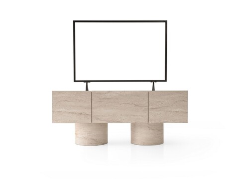 Comoda TV, Nmobb, H.Tv Sehpası, 150x87x42 cm, PAL, Travertin