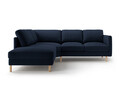 Coltar stanga 4 locuri, Eden, Micadoni, 267x234x90 cm, catifea, albastru inchis