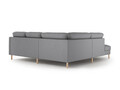 Coltar stanga 4 locuri, Eden, Micadoni, 267x234x90 cm, catifea, gri