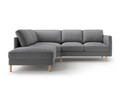 Coltar stanga 4 locuri, Eden, Micadoni, 267x234x90 cm, catifea, gri