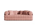 Canapea extensibila 3 locuri, Kemi, Cosmopolitan Design, 206x95x70 cm, catifea, roz