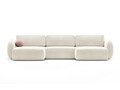 Coltar panoramic extensibil 5 locuri, Tonale, Cosmopolitan Design, 362x149x88 cm, catifea, ivoriu