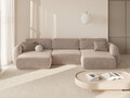Coltar panoramic extensibil 5 locuri, Tonale, Cosmopolitan Design, 362x149x88 cm, catifea, bej migdala