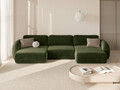 Coltar panoramic extensibil 5 locuri, Tonale, Cosmopolitan Design, 362x149x88 cm, catifea, verde army