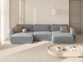 Coltar panoramic extensibil 5 locuri, Tonale, Cosmopolitan Design, 362x149x88 cm, catifea, gri