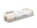 Coltar panoramic extensibil 5 locuri, Tonale, Cosmopolitan Design, 362x149x88 cm, tesatura chenille, bej deschis
