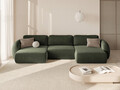 Coltar panoramic extensibil 5 locuri, Tonale, Cosmopolitan Design, 362x149x88 cm, tesatura chenille, verde