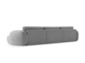 Coltar panoramic extensibil 5 locuri, Tonale, Cosmopolitan Design, 362x149x88 cm, tesatura chenille, gri deschis